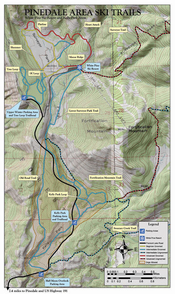 X-C Ski Trail Map. Photo by http://www.pinedaleonline.com/x-cskitrailmap.pdf.
