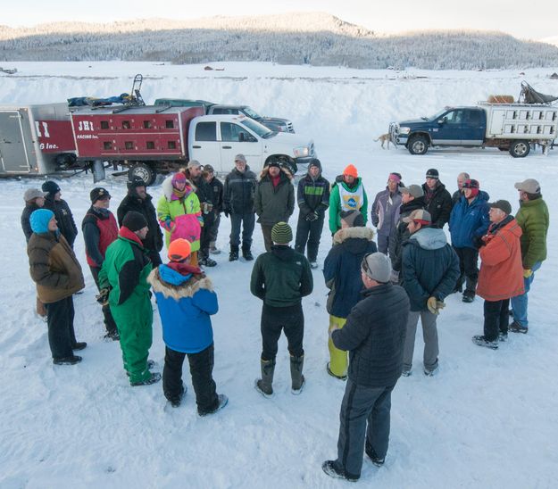 Pre-race meeting. Photo by Chris Havener.