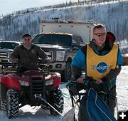 Holding the sled back. Photo by Chris Havener.