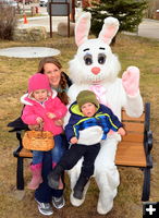 Posing with the Easter Bunny. Photo by Terry Allen.