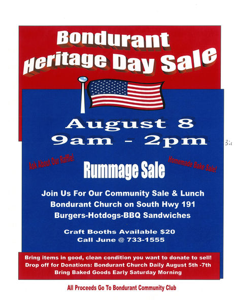 Bondurant Heritage Day Sale. Photo by Bondurant Community Club.