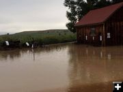 Flood water around garage. Photo by Jonita Sommers.