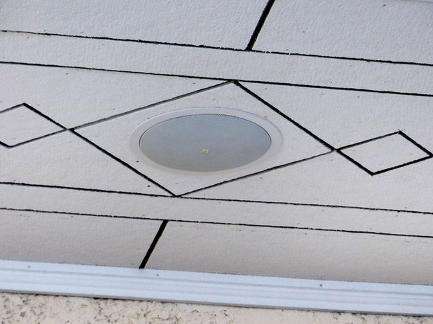 Ceiling speaker. Photo by Dawn Ballou, Pinedale Online.