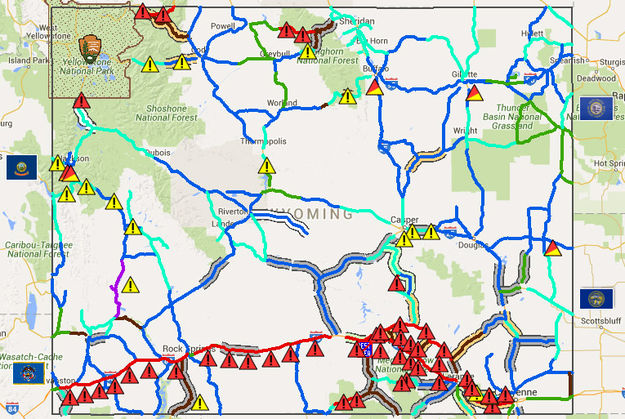 I-80 Closed... again. Photo by WYDOT.