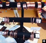 Copper bracelets. Photo by Dawn Ballou, Pinedale Online.