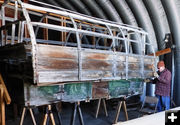 Old sheepwagon. Photo by Dawn Ballou, Pinedale Online.