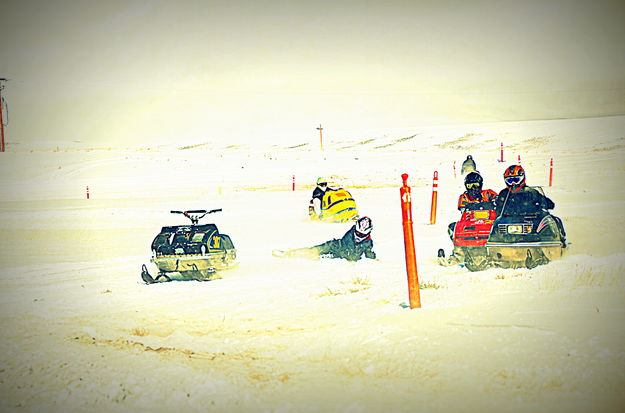 Bucked Off the Sled. Photo by Terry Allen.