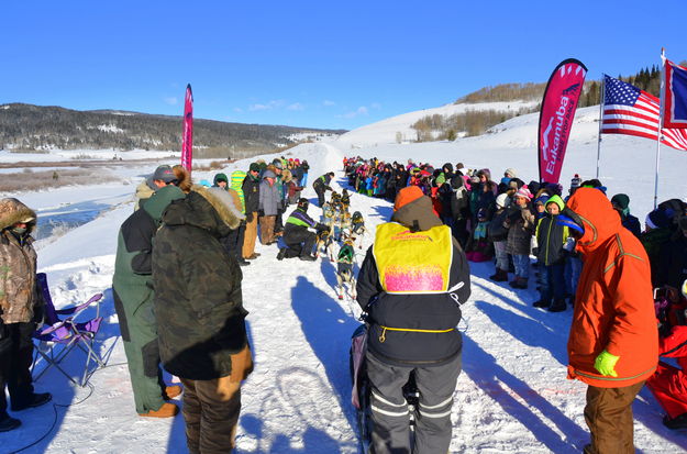 250 Kids From Rock Springs Line the Start. Photo by Terry Allen.