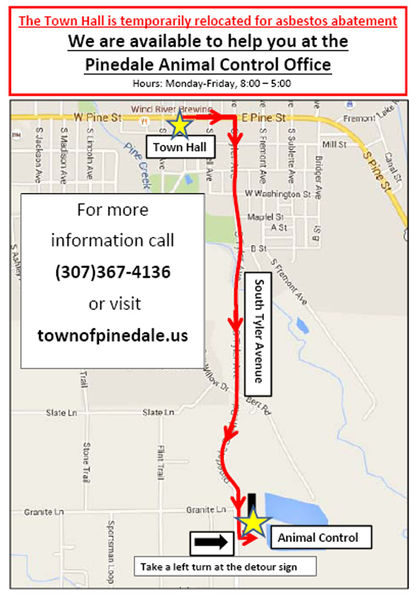 Map to Town Shop. Photo by Town of Pinedale.