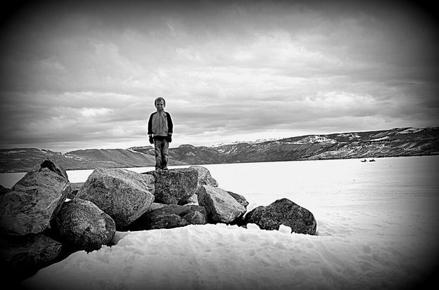 Boy on Breakwater. Photo by Terry Allen.