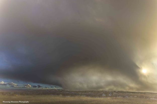 Snow Squall swallows Pinedale. Photo by Dave Bell.