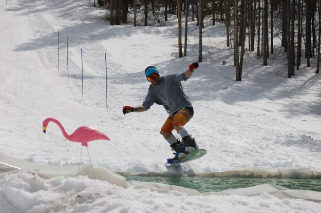 Pond Skimming. Photo by White Pine Resort.