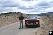 Trooper Moeller Repositions. Photo by Terry Allen, Pinedale Online!.