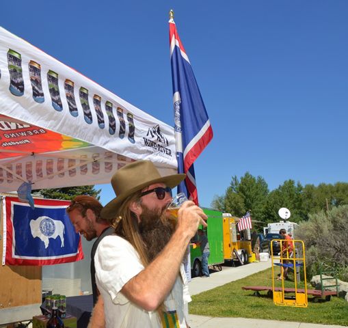 Chris from Oklahoma Tries Blond Ale. Photo by Terry Allen.