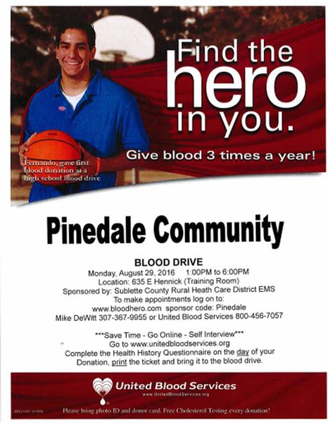Pinedale Blood Drive. Photo by Sublette County Rural Health Care District.