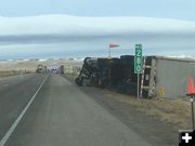 I-80 truck blowovers. Photo by Wyoming Department of Transportation.