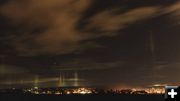 Light Pillars. Photo by Dave Bell.