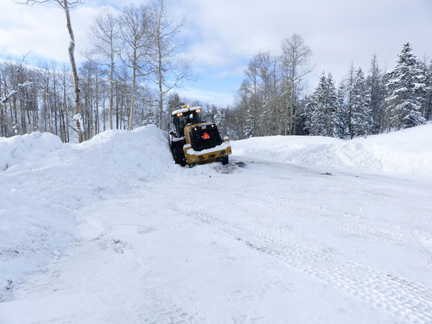 Plowing the parking area. Photo by Wink.