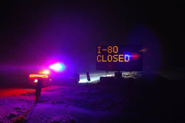 I-80 Closed. Photo by Wyoming Highway Patrol.