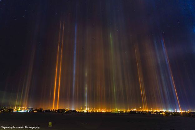 Pinedale Light Pillars. Photo by Dave Bell.