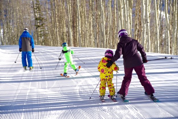 Family skiing. Photo by White Pine Resort.
