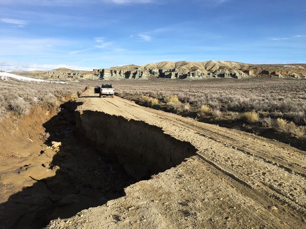 Chapel Canyon Road damage. Photo by Bureau of Land Management.