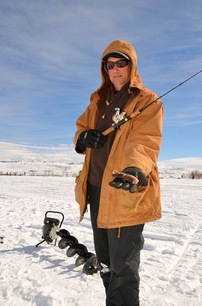 Doug Rellstab and His Bait. Photo by Terry Allen.