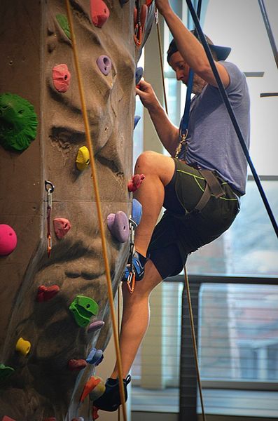 Climbing Past Vertical. Photo by Terry Allen.