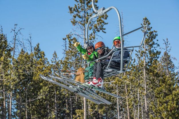 Lift riders. Photo by White Pine Resort.