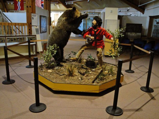 Hugh Glass grizzly bear attack. Photo by Museum of the Mountain Man.