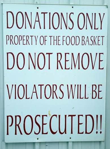 Please donate only resellable items. Photo by Pinedale Food Basket.