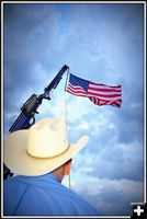 Doug Vickery Anchors The Flag. Photo by Terry Allen.