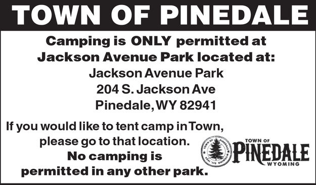 Pinedale area camping. Photo by Town of Pinedale.