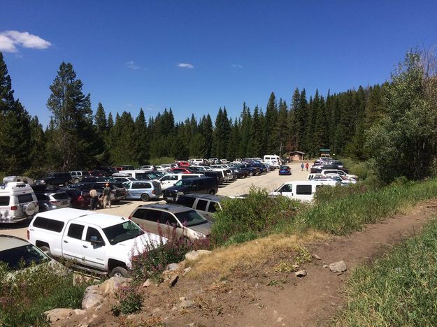 Elkhart Park parking full. Photo by Pinedale Wyoming Solar Eclipse 2017.