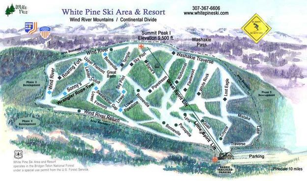 White Pine Ski Area trail map. Photo by White Pine Resort.