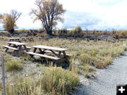 Group area picnic tables. Photo by Pinedale Online.