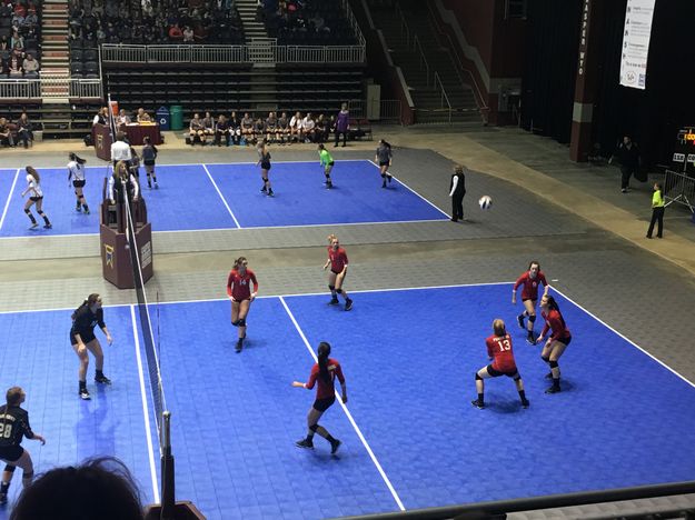 Big Piney girls volleyball at State. Photo by Ranae Pape.