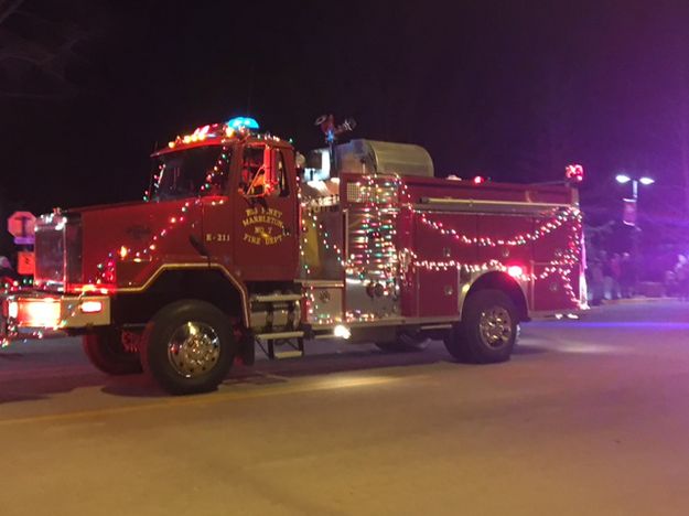 Lighted Fire Truck. Photo by Katherine Peterson.