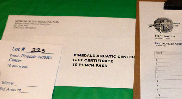PAC Gift Certificate. Photo by Dawn Ballou, Pinedale Online.