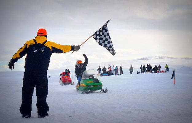 Vintage Snow Mobile Race. Photo by Terry Allen.