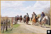 Branding Crew Coming In at a Centennial Ranch. Photo by Terry Allen.