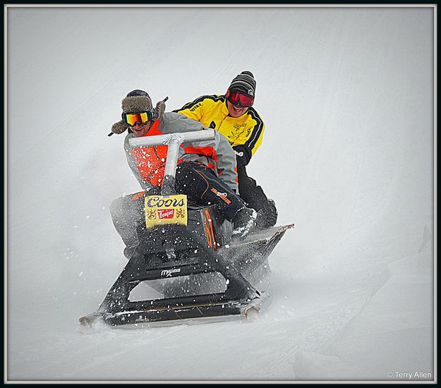 Cardboard Snow Mobile. Photo by Terry Allen.