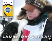 #12 Laura Daugereau. Photo by International Pedigree Stage Stop Sled Dog Race.