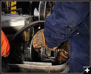 Replacing a Shredded Belt. Photo by Terry Allen.