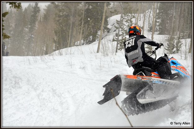 Sharp Left at Top of Blue Course. Photo by Terry Allen.