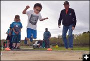 Marley's Standing Long Jump. Photo by Terry Allen.