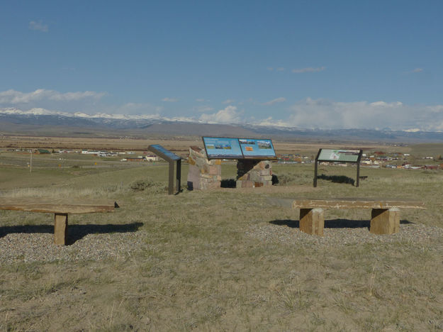 Signs and benches. Photo by Pinedale Online.