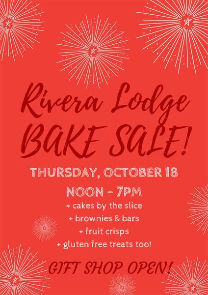 Cake & Bake Sale Oct 18. Photo by Rivera Lodge.