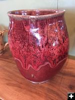Red vase. Photo by Rita Donham.