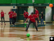 Dodging flying balls. Photo by Dawn Ballou, Pinedale Online.